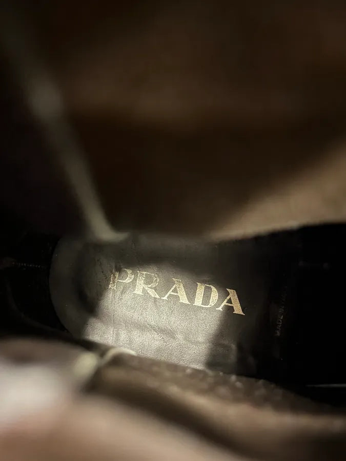 2000s Prada Brown Eroded Leather Boots mERSfcq 8
