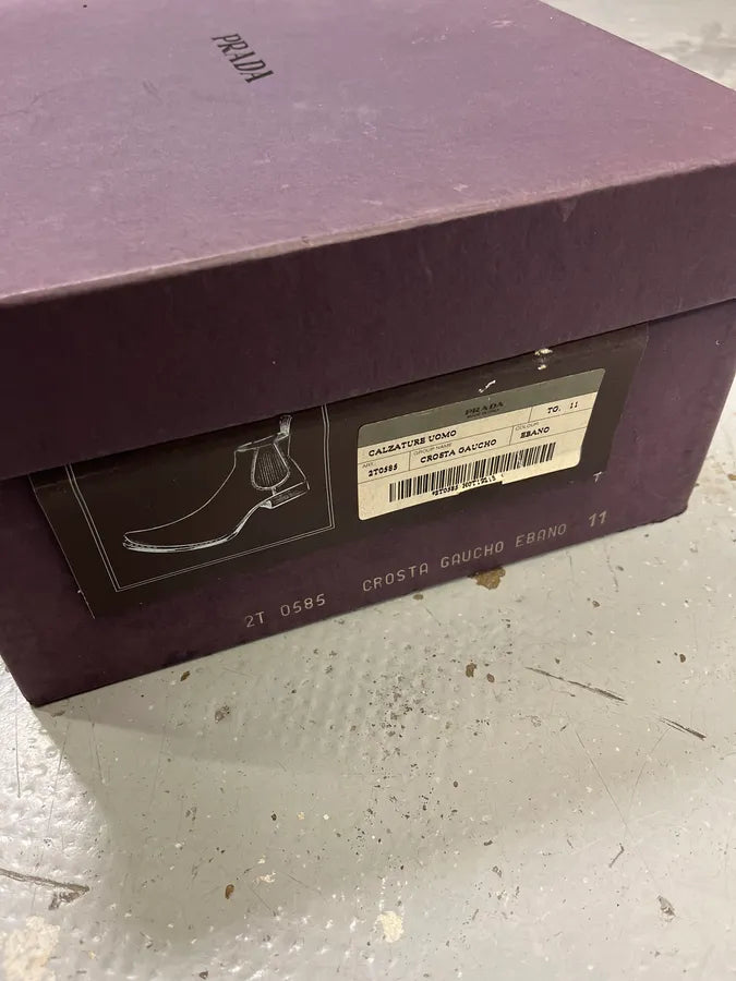 2000s Prada Brown Eroded Leather Boots mERSfcq 9