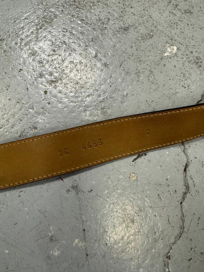 2000s Prada Brown Eroded Premium Leather Belt VjtWyEG 6