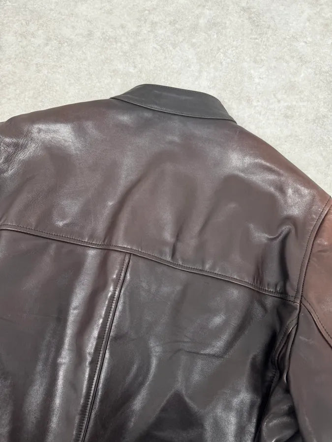 2000s Prada Brown Faded Premium Leather Jacket HTrAbmI 5