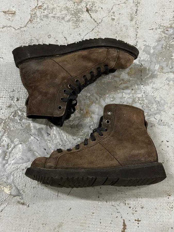 2000s Prada Brown High Suede Leather Boots IEQjuOJ 1