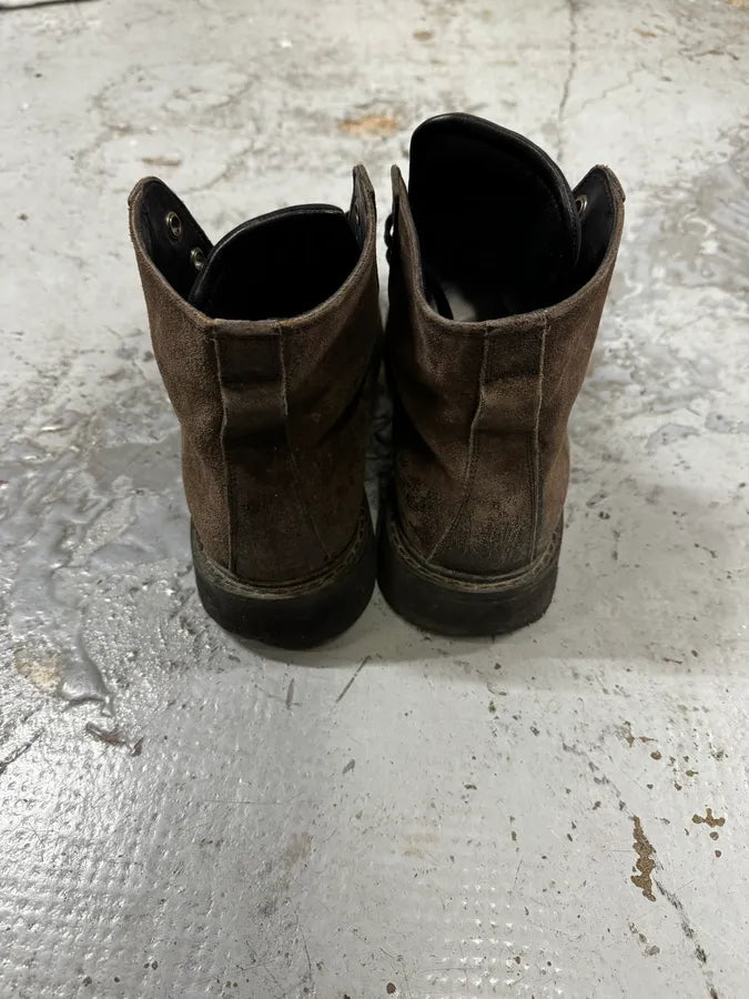 2000s Prada Brown High Suede Leather Boots IEQjuOJ 3