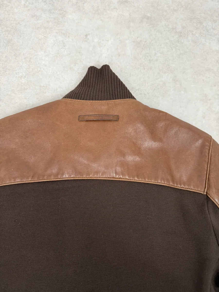 2000s Prada Brown Hybrid Performance Leather Jacket YUOigKV 10