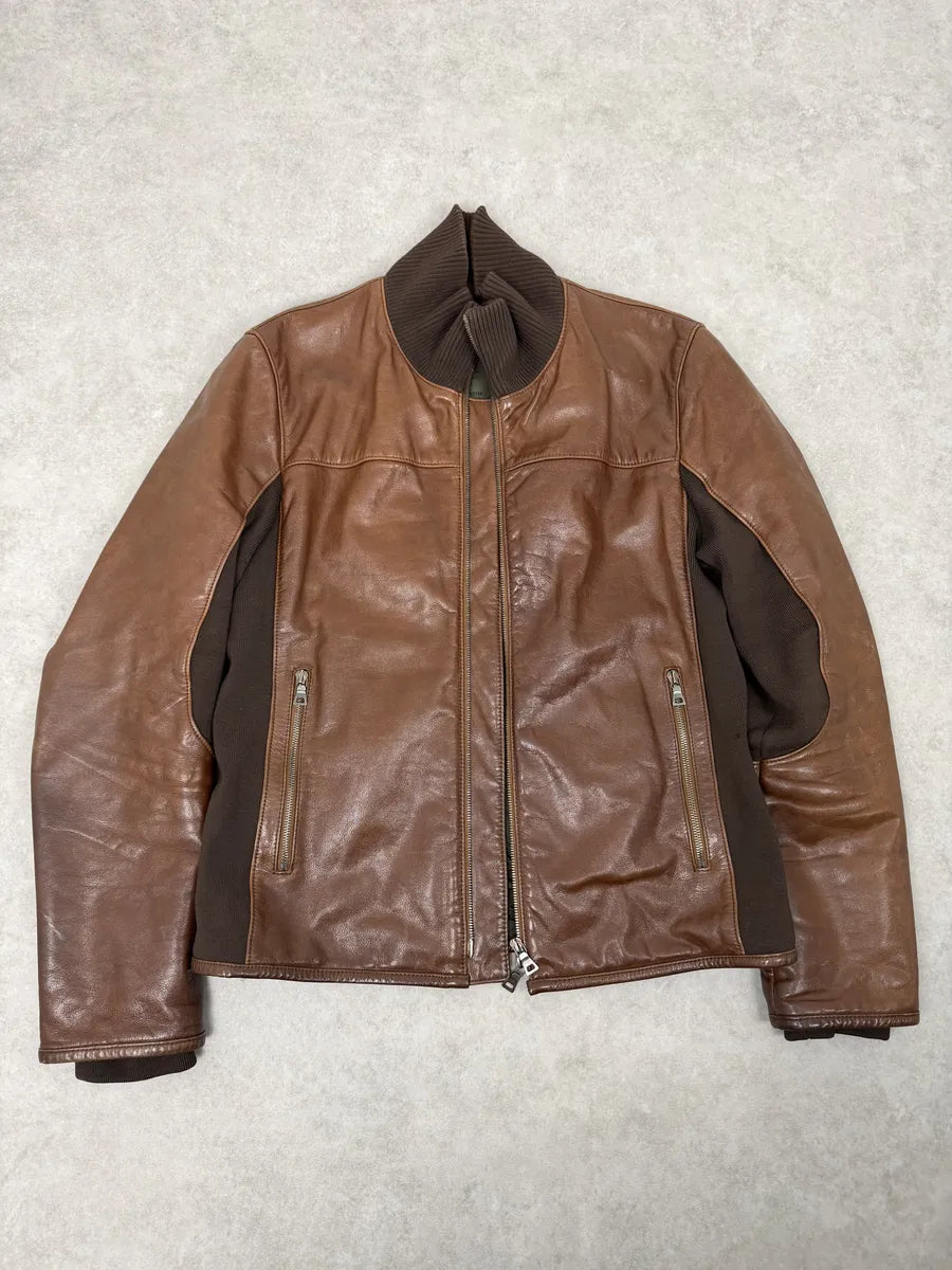 2000s Prada Brown Hybrid Performance Leather Jacket YUOigKV 11