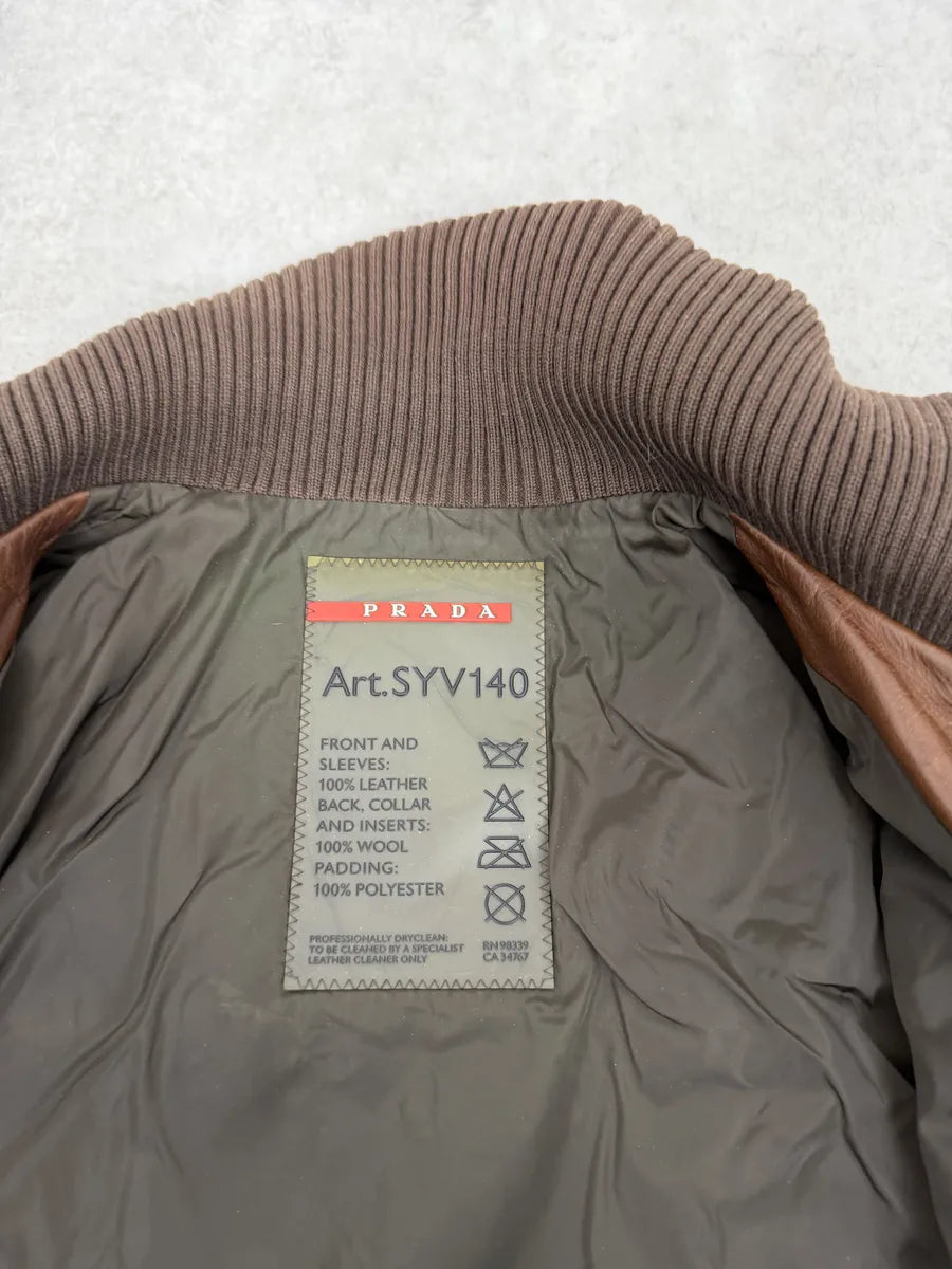 2000s Prada Brown Hybrid Performance Leather Jacket YUOigKV 13
