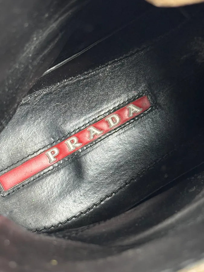 2000s Prada Brown Hybrid Suede Leather Hiking Boots rQXZUuE 8