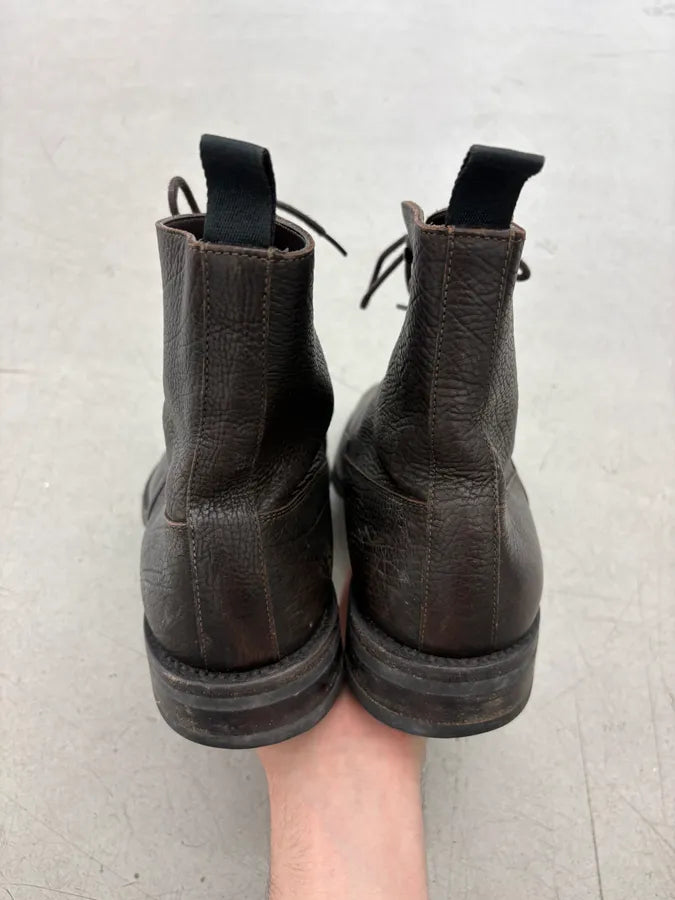 2000s Prada Brown Leather Ankle Boots itGILHj 6