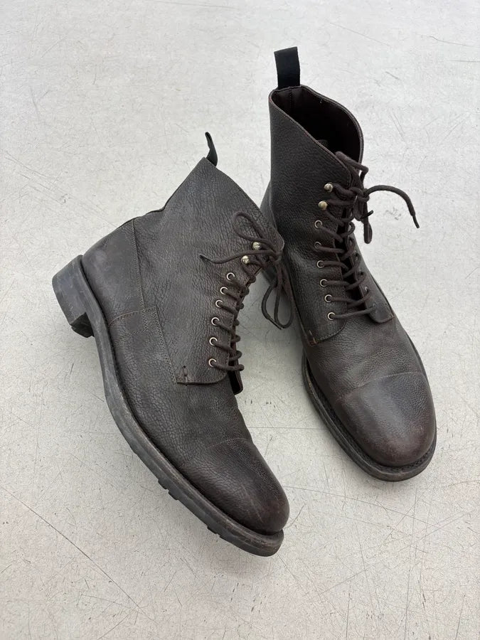 2000s Prada Brown Leather Ankle Boots itGILHj 4
