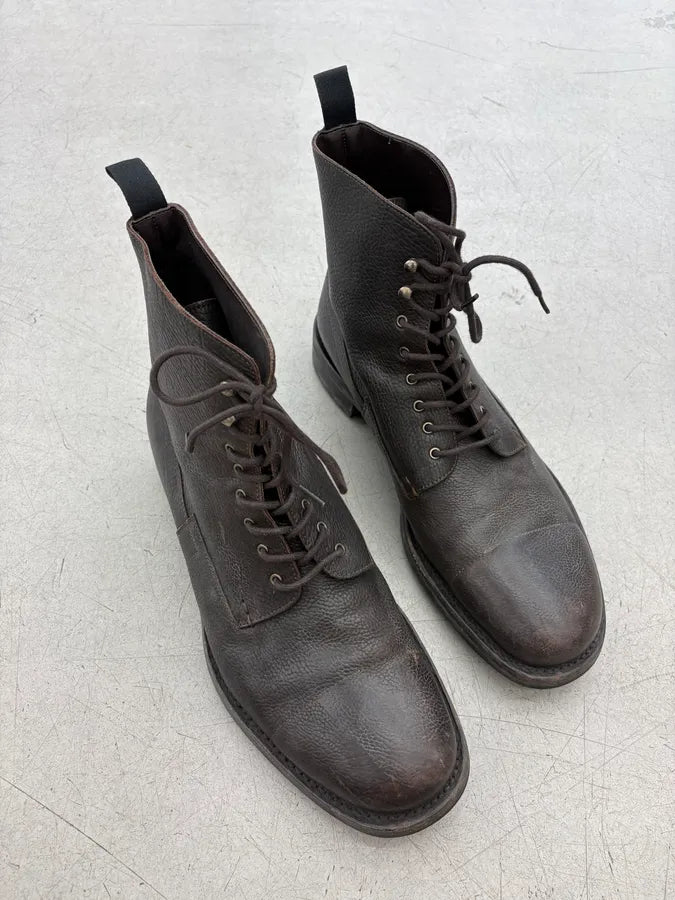 2000s Prada Brown Leather Ankle Boots itGILHj 3