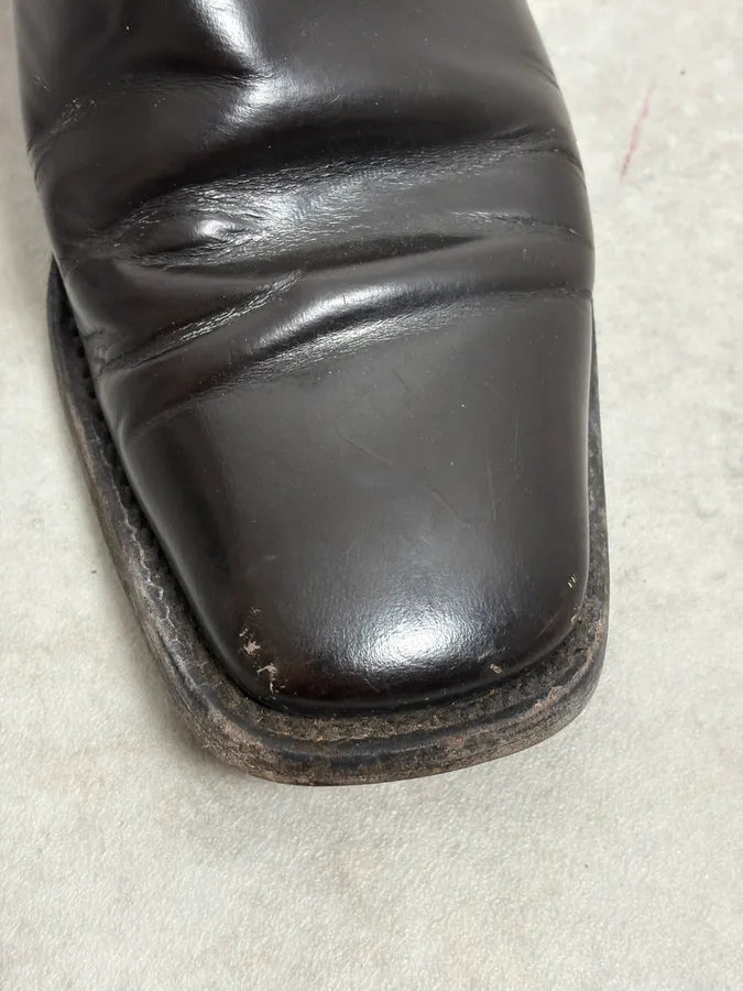 2000s Prada Brown Leather Ankle Boots qqVsSSJ 8