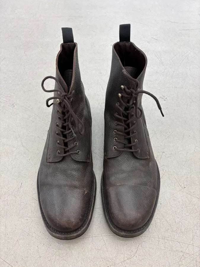 2000s Prada Brown Leather Ankle Boots itGILHj 1