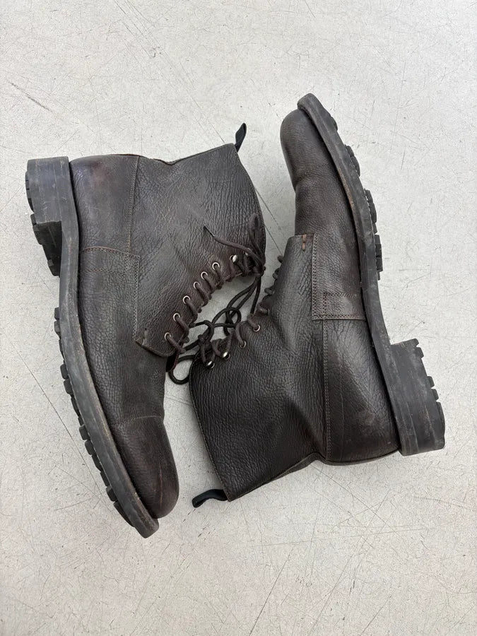 2000s Prada Brown Leather Ankle Boots itGILHj 5