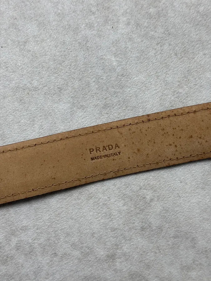 2000s Prada Brown Leather Belt lhKntix 4