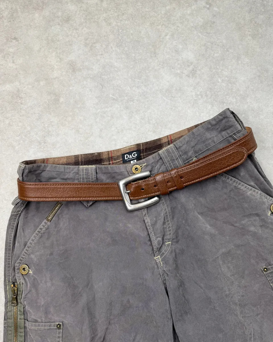 2000s Prada Brown Leather Belt lhKntix 0