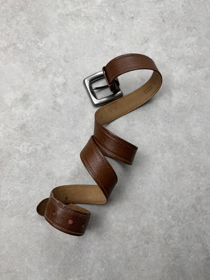 2000s Prada Brown Leather Belt lhKntix 2