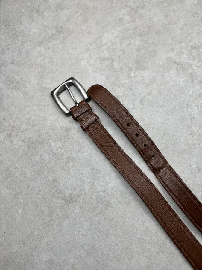 2000s Prada Brown Leather Belt lhKntix 8