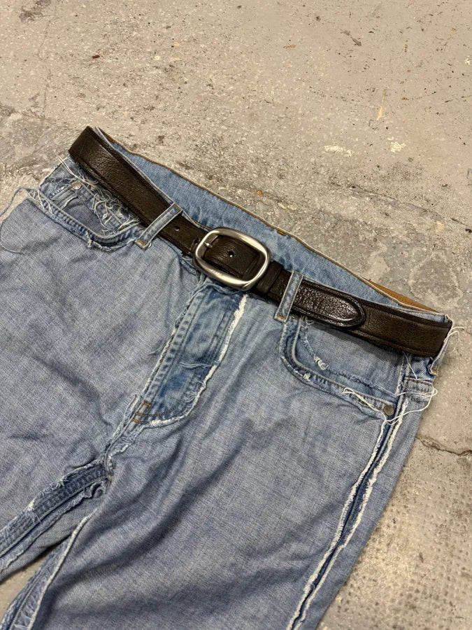 2000s Prada Brown Leather Belt XoGpZNW 0