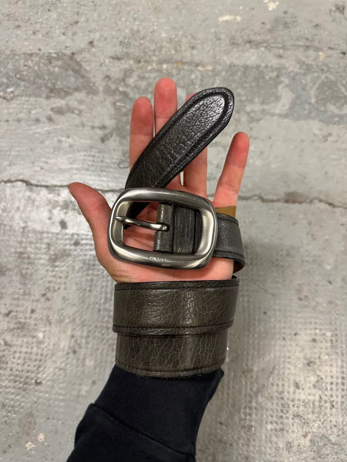 2000s Prada Brown Leather Belt XoGpZNW 1