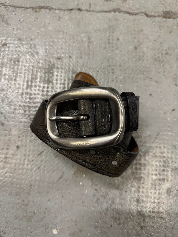 2000s Prada Brown Leather Belt XoGpZNW 3