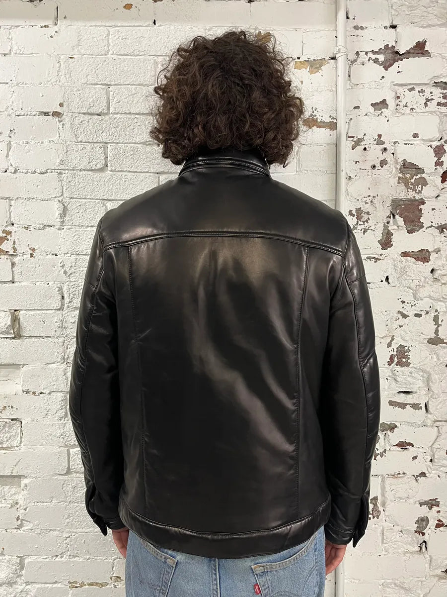 2000s Prada Brown Leather Bomber Jacket ZlqmkDt 2