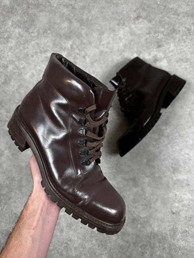 2000s Prada Brown Leather Boots SKUbgYF 0