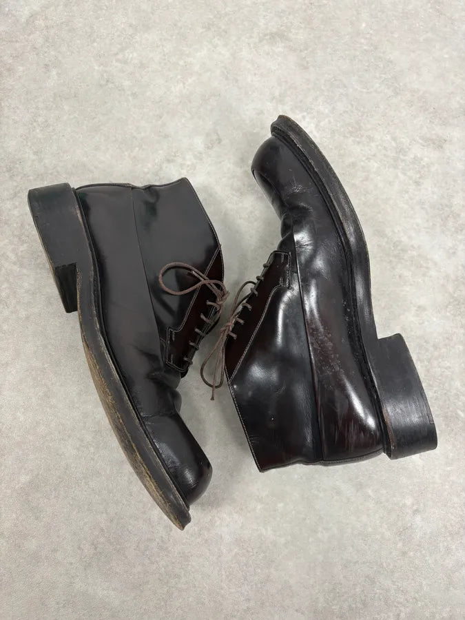 2000s Prada Brown Leather Classy Boots WXLfXpE 7
