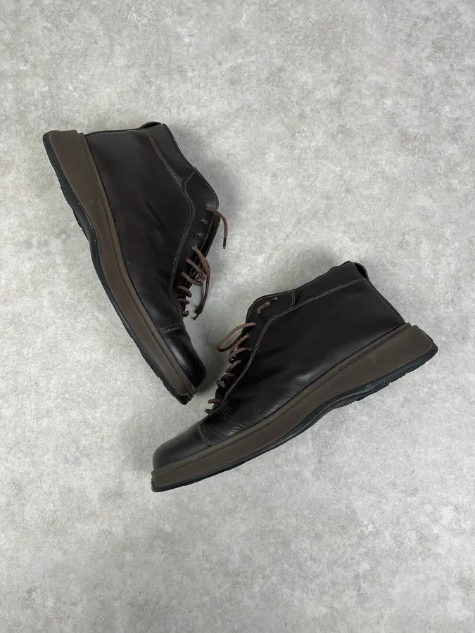 2000s Prada Brown Leather Hybrid Archive Boots KdvKafY 2