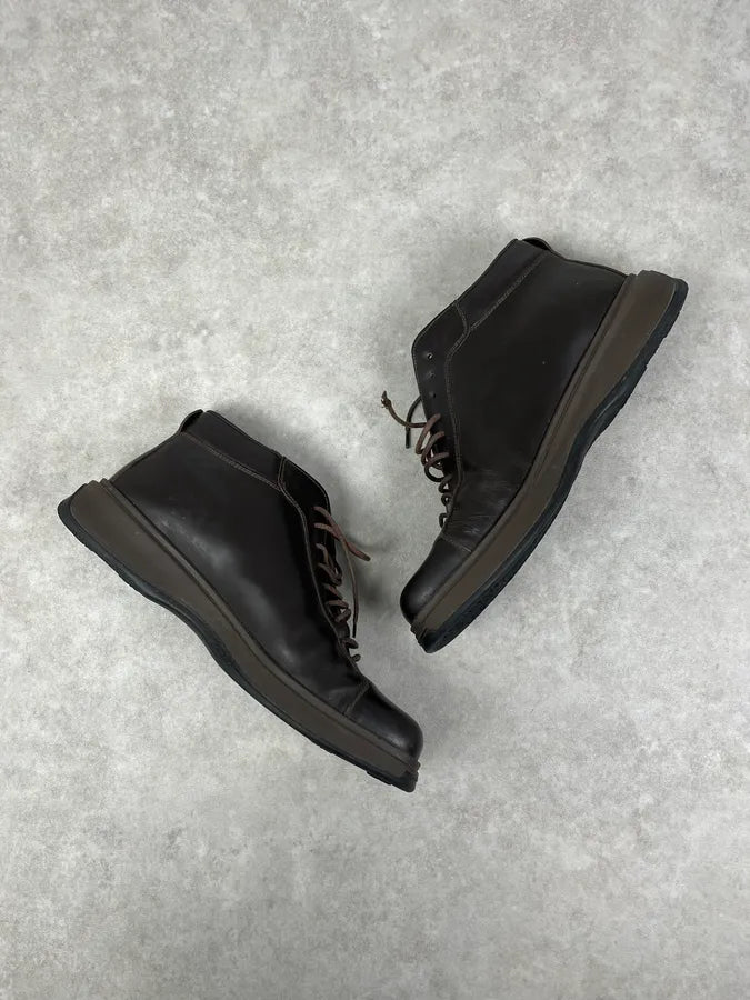 2000s Prada Brown Leather Hybrid Archive Boots KdvKafY 4