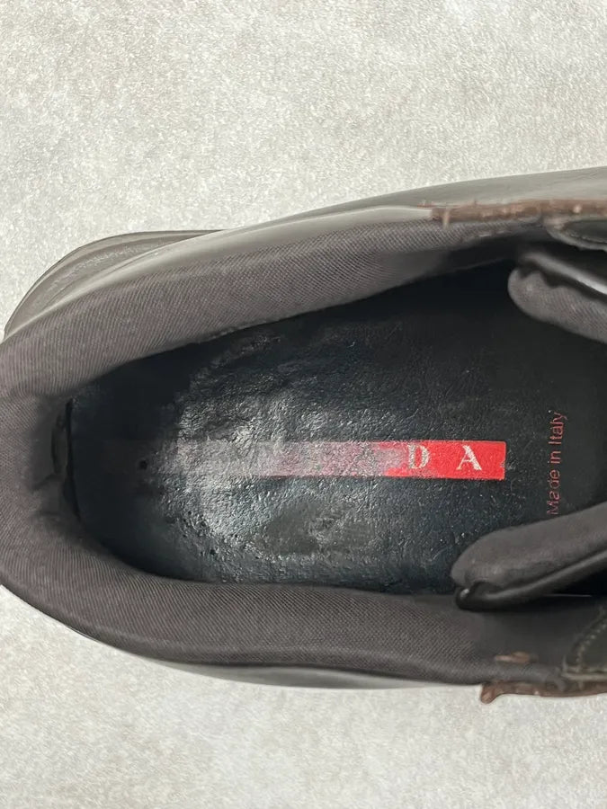 2000s Prada Brown Leather Hybrid Archive Boots KdvKafY 8