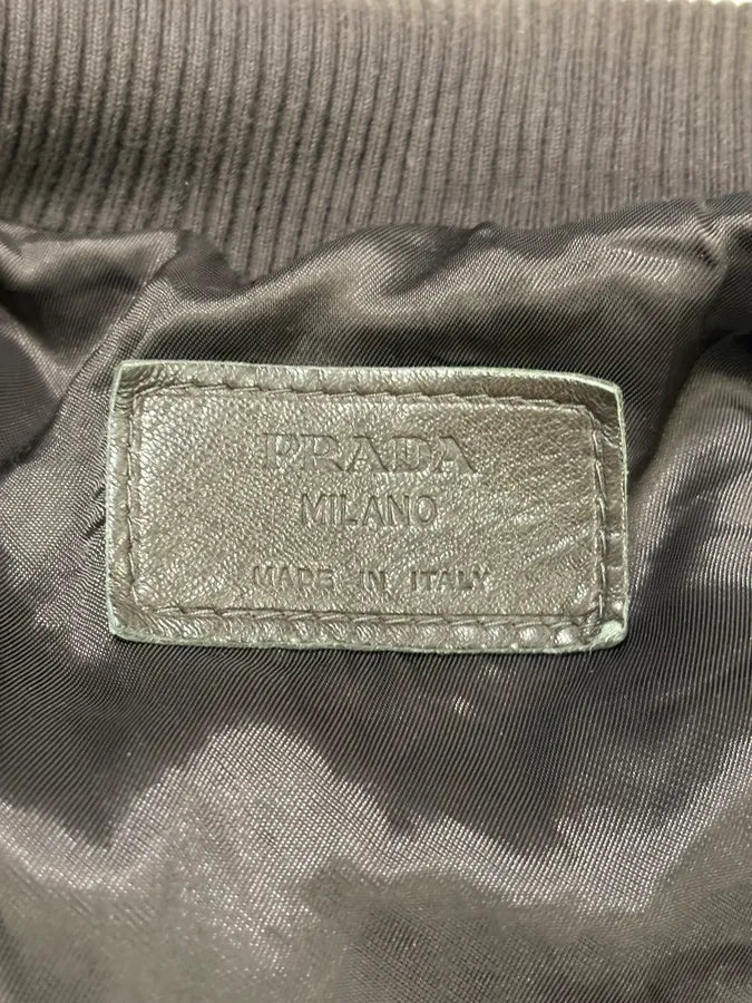 FW2008 Prada Brown Leather Jacket PZnhfkB 8