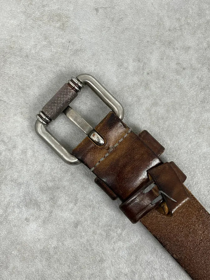 2000s Prada Brown Leather Minimalist Belt WfgPPvA 5