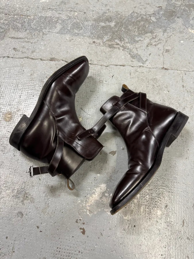 2000s Prada Brown Leather Minimalist Boots JtoswQQ 8