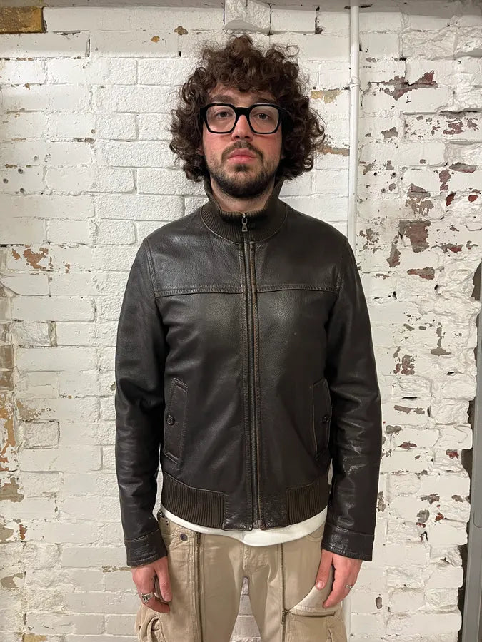 2000s Prada Brown Leather Premium Jacket dYTsZRX 1
