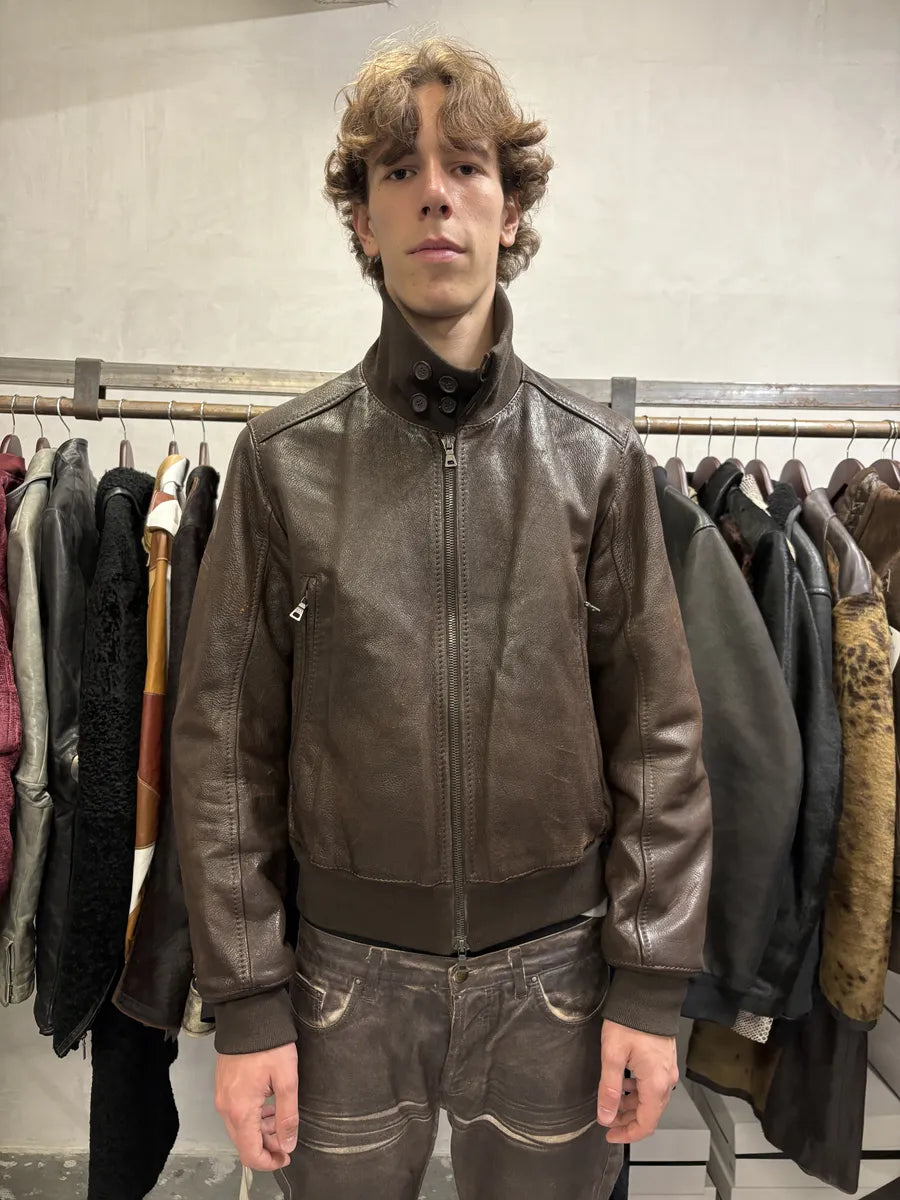2000s Prada Brown Leather Premium Jacket (M/L) ClwexiS 2