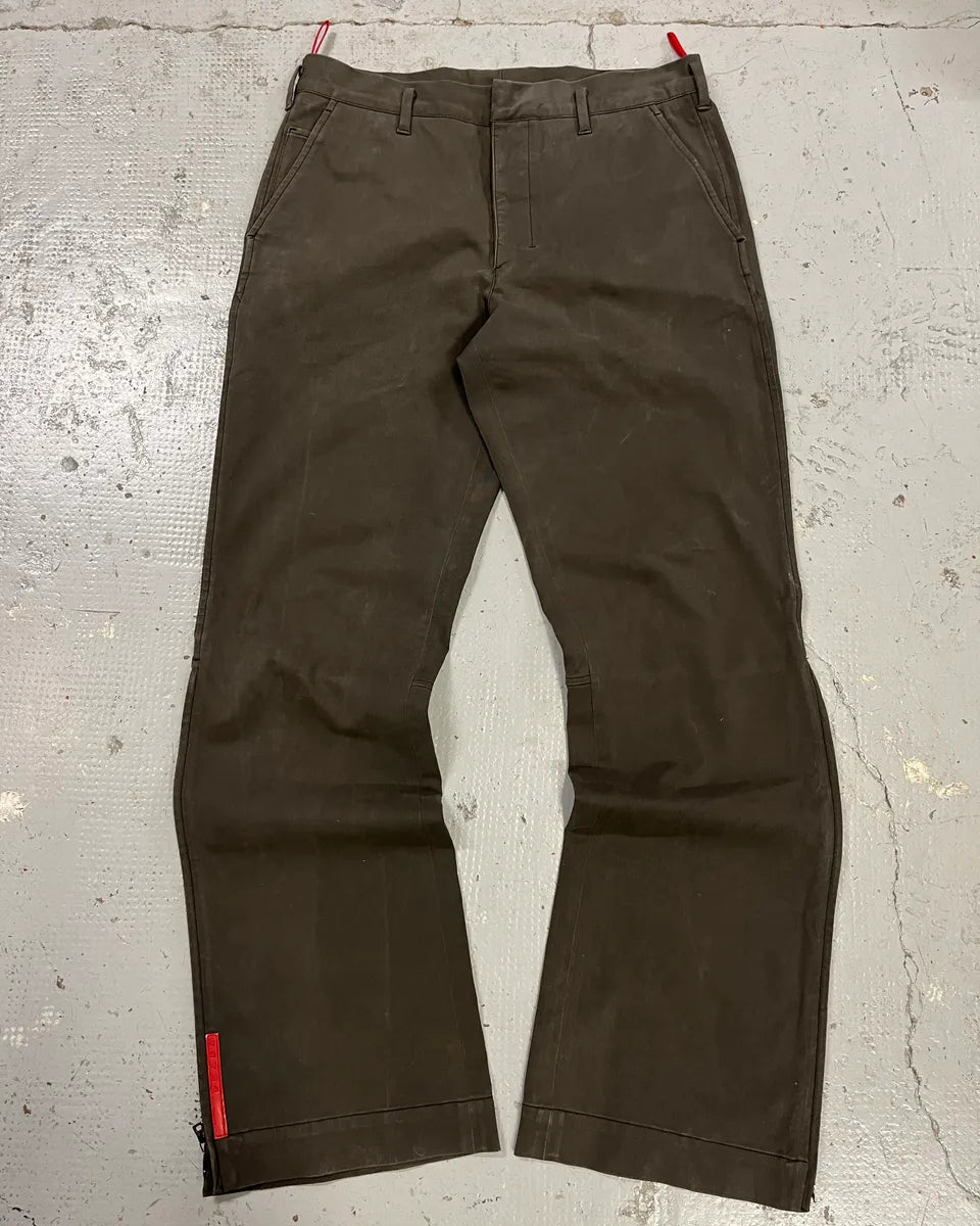2000s Prada Brown Linea Rossa Cozy Pants xaEheDS 0