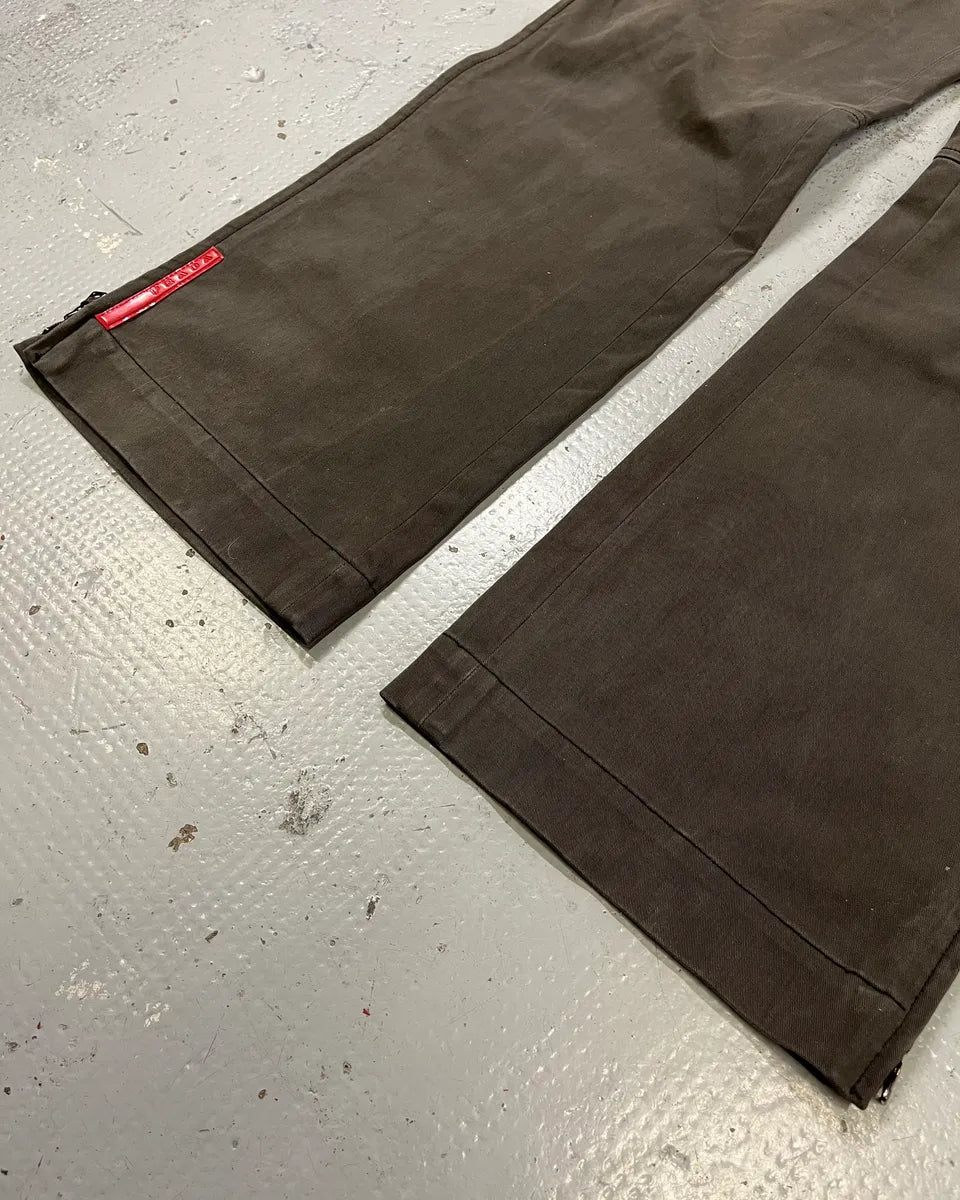 2000s Prada Brown Linea Rossa Cozy Pants xaEheDS 7