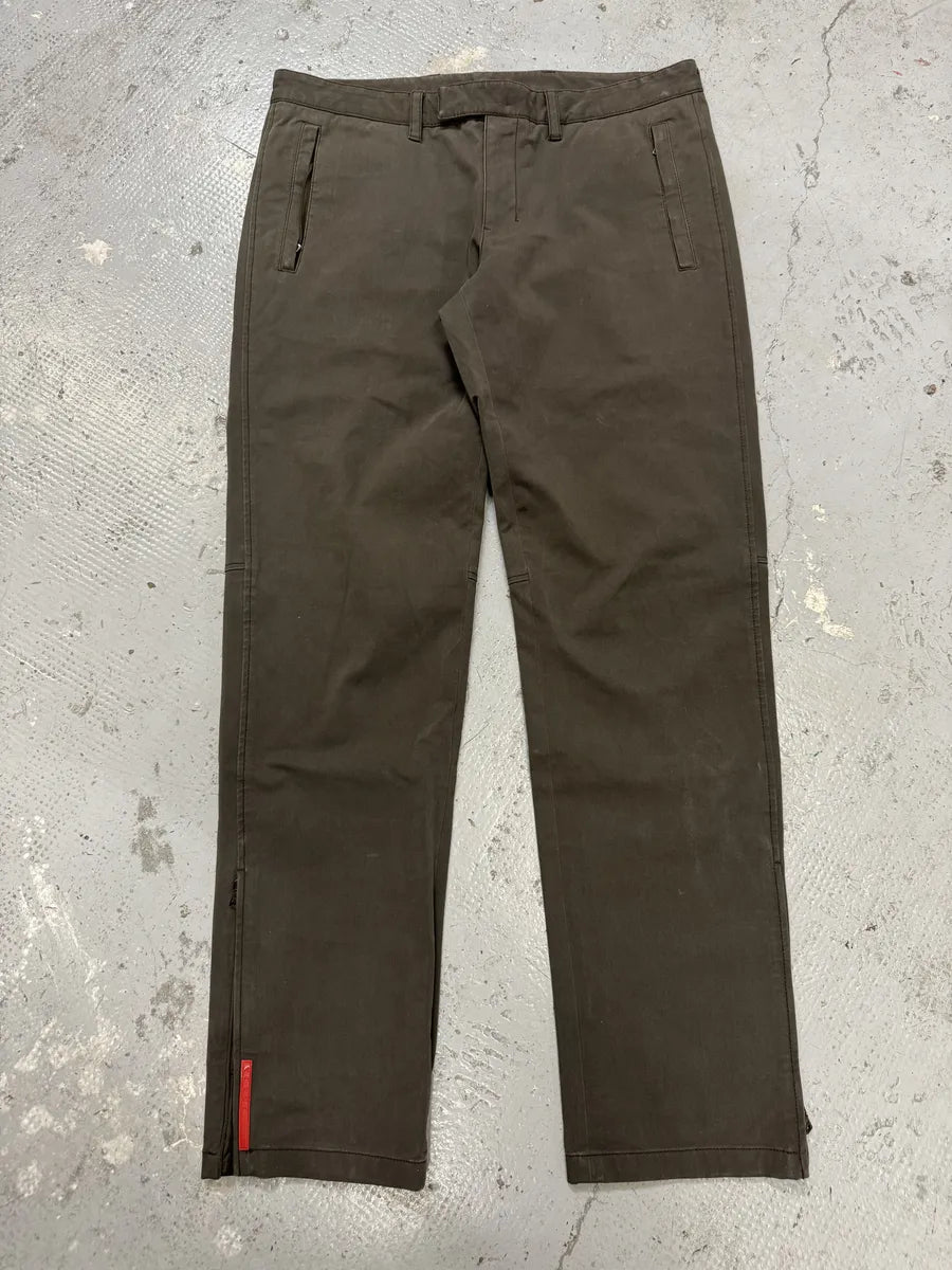 2000s Prada Brown Linea Rossa Pants cqrrivq 0