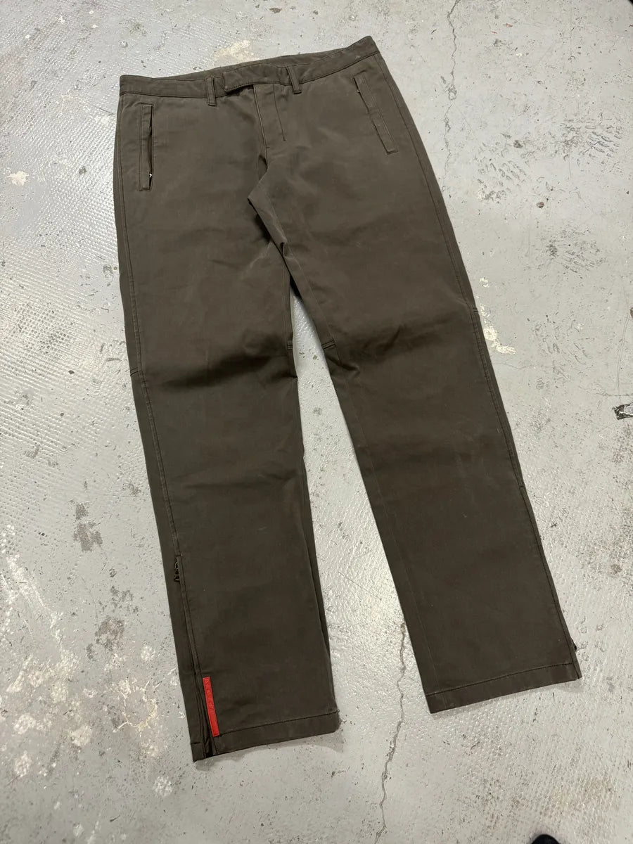 2000s Prada Brown Linea Rossa Pants cqrrivq 8