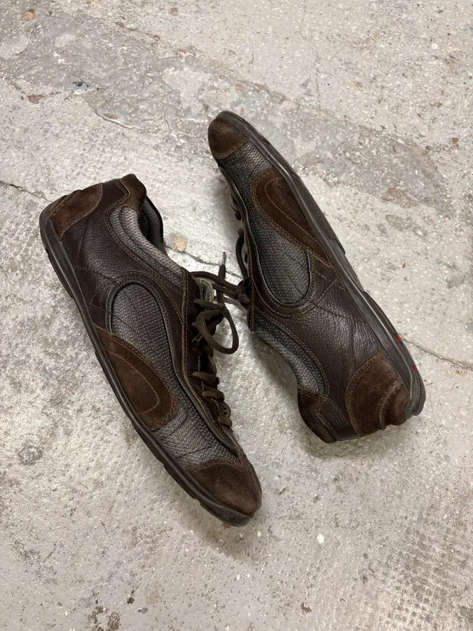 2000s Prada Brown Low Boxing Suede Leather Shoes CbJrqah 5