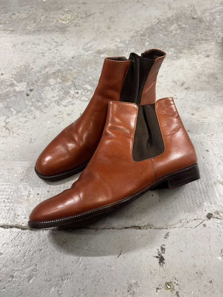 2000s Prada Brown Minimalist Leather Boots pJRDdYH 1