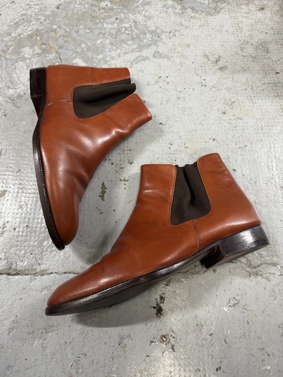 2000s Prada Brown Minimalist Leather Boots pJRDdYH 2