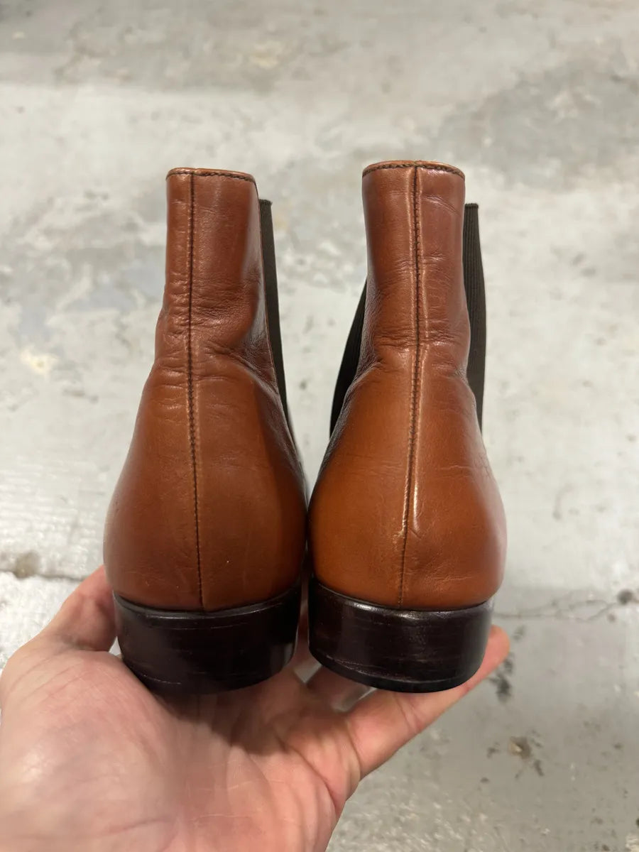 2000s Prada Brown Minimalist Leather Boots pJRDdYH 5