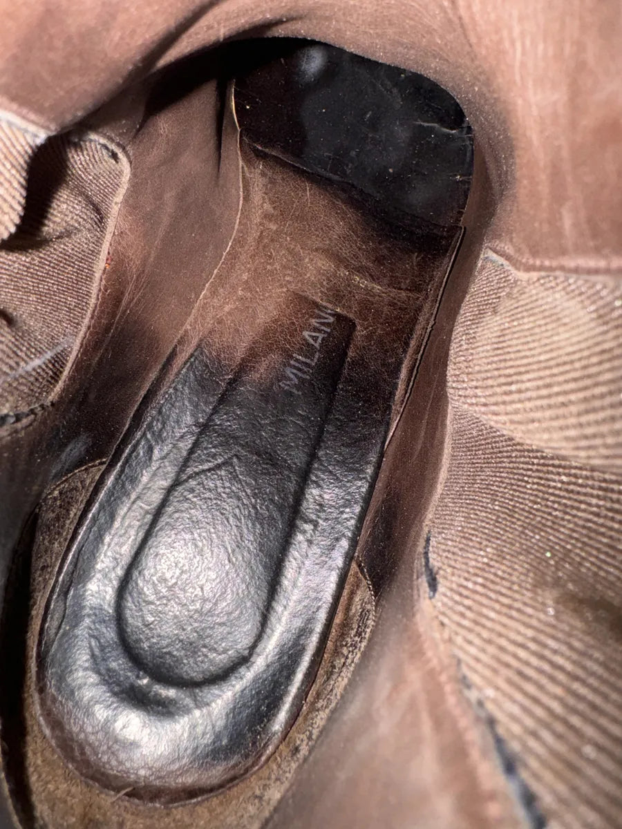 2000s Prada Brown Minimalist Leather Boots pJRDdYH 6