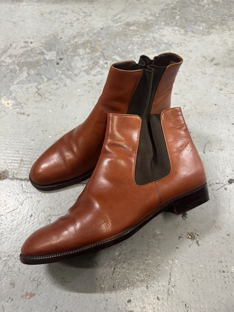 2000s Prada Brown Minimalist Leather Boots pJRDdYH 7