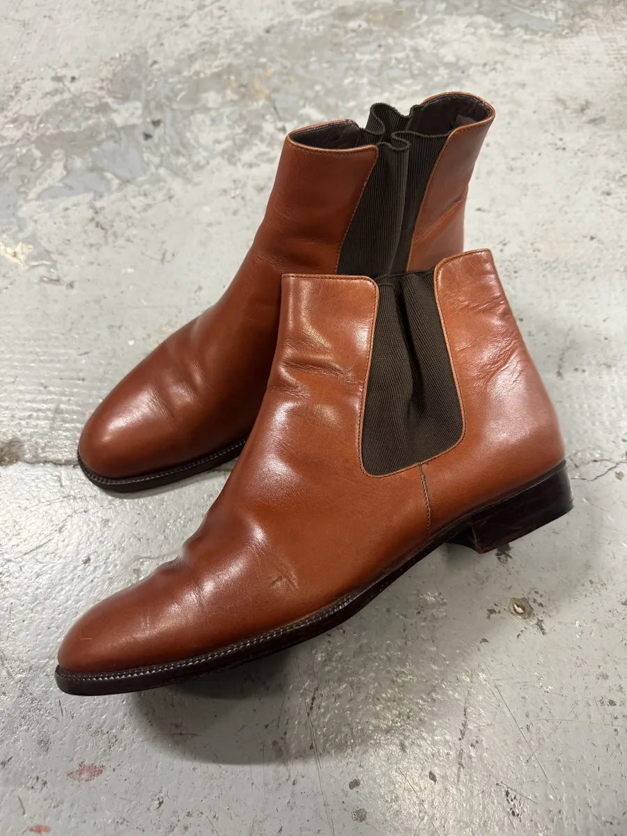 2000s Prada Brown Minimalist Leather Boots pJRDdYH 8