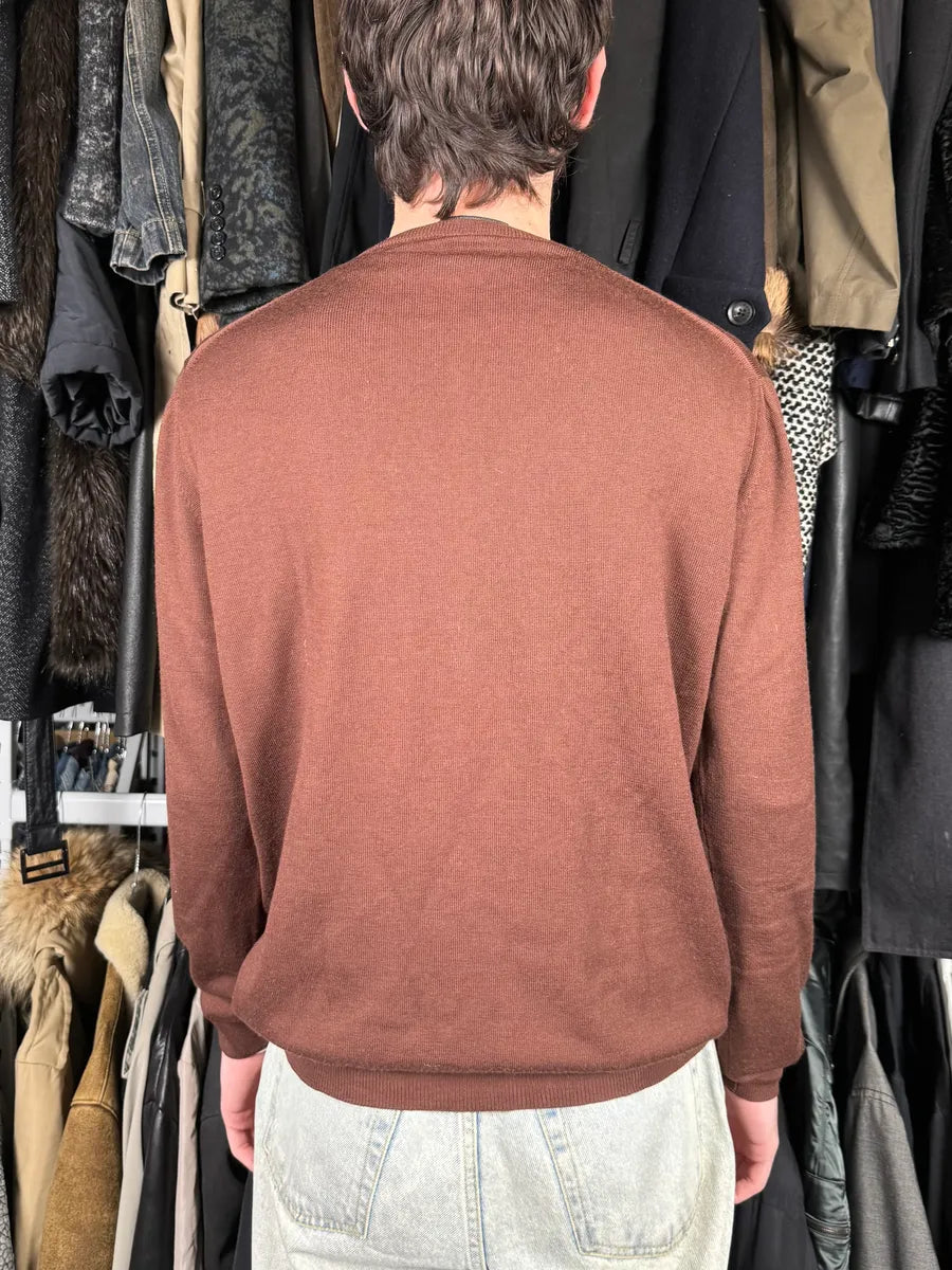 2000s Prada Brown Minimalist Sweater  JwbZkcp 2