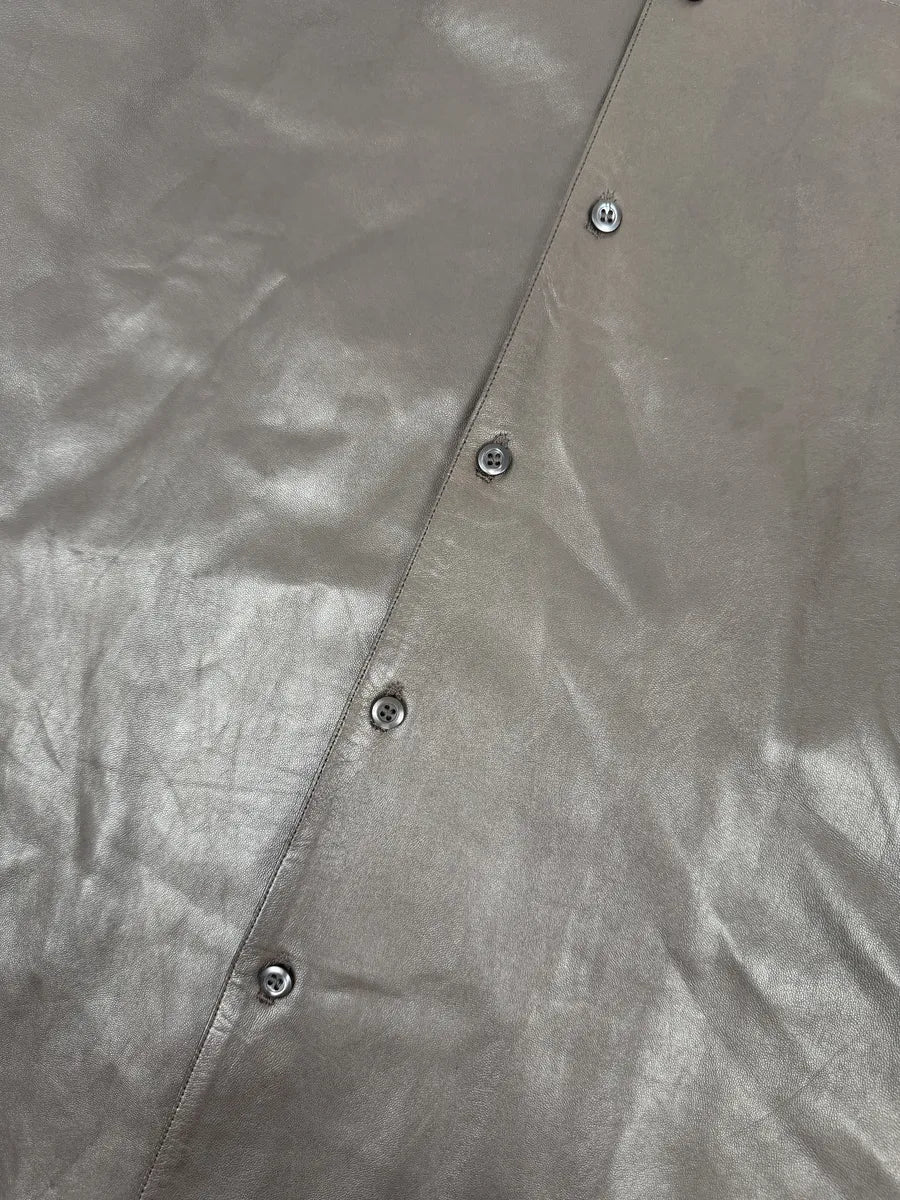 2000s Prada Brown Premium Lamb Leather Shirt Jacket oxsLOrJ 7