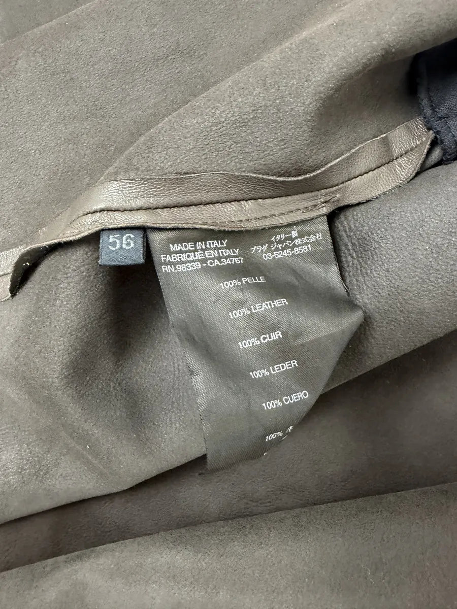 2000s Prada Brown Premium Lamb Leather Shirt Jacket oxsLOrJ 9