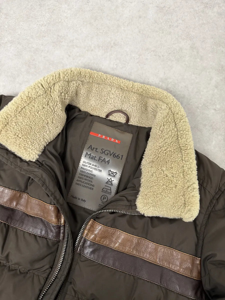 2000s Prada Brown Puffer Fur Collar Jacket NBxkcCV 10