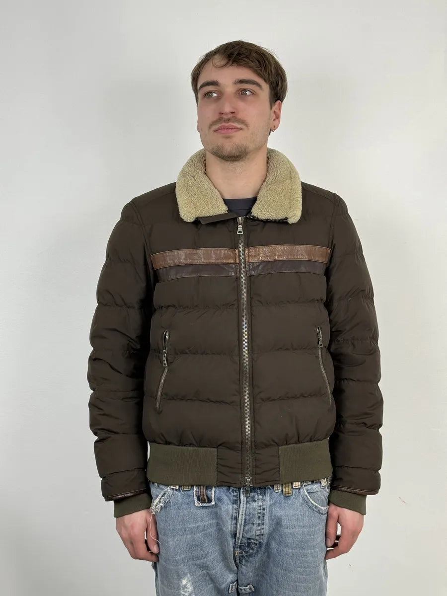 2000s Prada Brown Puffer Fur Collar Jacket NBxkcCV 2